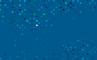 Naklejka na ściany i meble Light BLUE vector pattern with spheres. Abstract illustration with colored bubbles in nature style. Pattern for beautiful websites.
