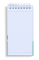 Note book isolated white background and clipping path