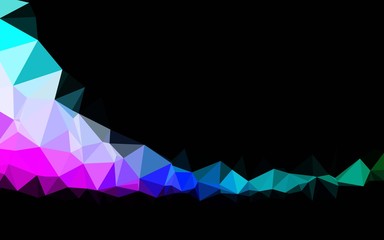 Dark Multicolor, Rainbow vector triangle mosaic texture. A sample with polygonal shapes. Template for your brand book.