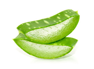 Aloe vera sliced isolated on white background