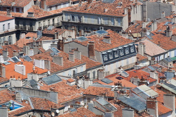 Fototapeta na wymiar General view of buildings in Marseille, French city in the Mediterranean