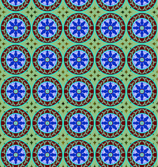 Gorgeous ornamental pattern with colorful background
