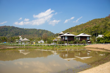 Fototapeta na wymiar A beautiful view of Chiang Rai city and it nature at Thailand.