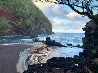 Red sand beach in Hawaii