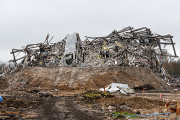 Ruins of a demolished block.