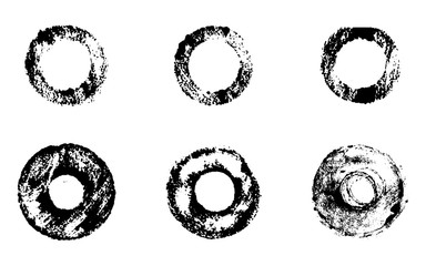 Grunge stamps collection, circles. Black banners, frames, insignias , logos, labels badges set handmade shapes. Vector