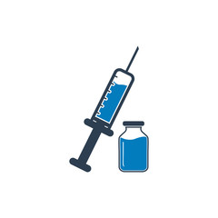 Vaccine and Injection Icon. Editable Vector EPS Symbol Illustration.
