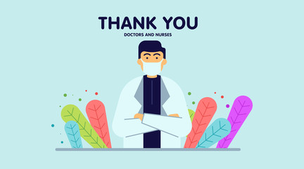 Thank you doctors and nurses illustration vector