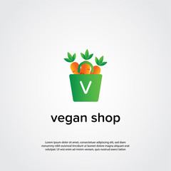 vegan Shopping Logo Template MS 3