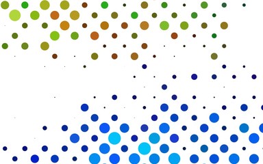 Light Multicolor, Rainbow vector texture with disks. Abstract illustration with colored bubbles in nature style. Template for your brand book.