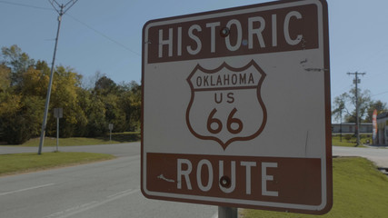 Historic Route 66 sign in Oklahoma - USA 2017