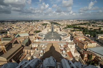 View of St. Peter's Square from the top of the basilica dome