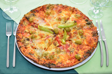 pizza on a plate