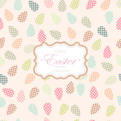 Easter holiday cards with rabbit bunny silhouettes in soft pastel colors. Retro background design for cards and invitations.