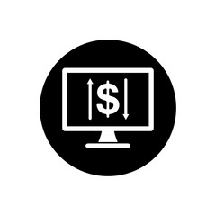 Digital Fund Transfer Rounded Icon. Editable Vector EPS Symbol Illustration.