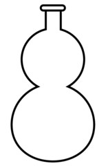 Vector drawing medical flasks, medicine analyzes, doctor's prescription, illness, health, icon