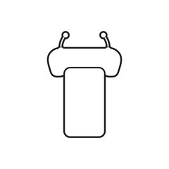 Speech Table Line Icon. Editable Vector EPS Symbol Illustration.