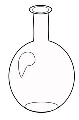 Vector drawing medical flasks, medicine analyzes, doctor's prescription, illness, health, icon