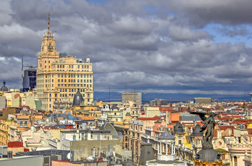 View of rooftops in Madrid