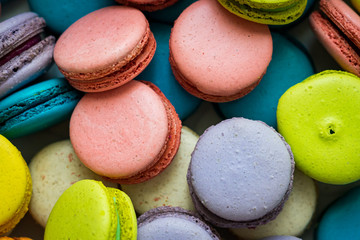 colorful macaroons in a box