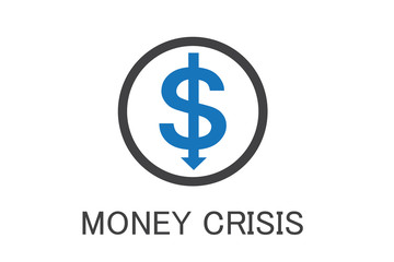 Money crisis icon vector isolated