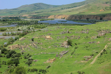 Fototapeta premium Georgia. Uplistsikhe. The ruins of an old village.