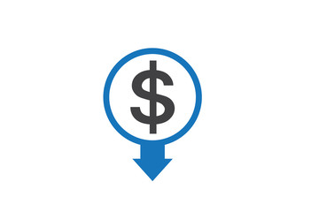 Modern Cost reduce icon vector isolated