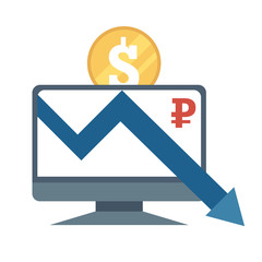 Dollar Rouble rate, currency exchange icons