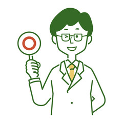 白衣　男性　マル　サイン