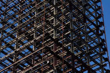 Skyscraper steel skeleton.