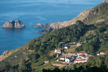 Fototapeta na wymiar Aerial view over San Andrés de Teixido, Rías Altas, Galicia, Spain