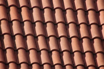 Rooftop on the sunny day. Detail, diagonal lines.