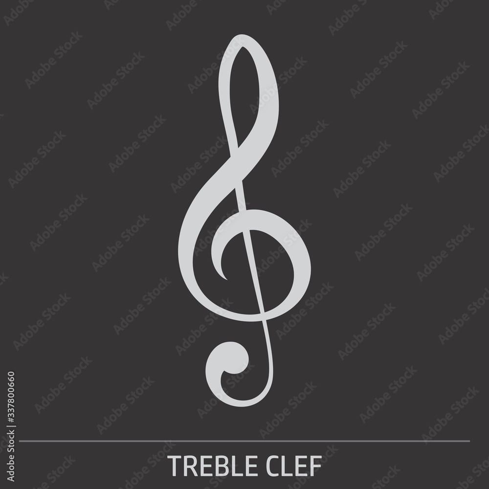 Wall mural Treble Clef icon illustration