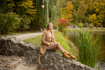 happy girl in the park  
walk