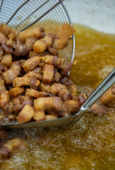 thai food Fried pork cooking