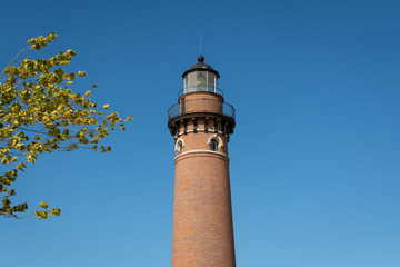 lighthouse, little sable, lake michigan, tourism, michigan, america, architecture, autumn, backdrop, background, beach, blue, blue sky, brick, building, coastal, coastline, destination, explore, fall,