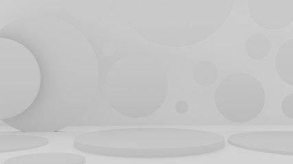 3d rendering illustration of background abstract pedestal board, cylinder art display mockup for product decoration