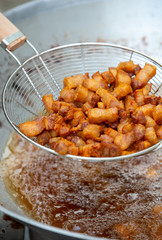 thai food Fried pork cooking