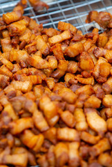 thai food Fried pork cooking