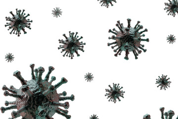 Coronavirus 2019-nCoV COVID-19 isolated on white background. Coronavirus epidemic. 3d render