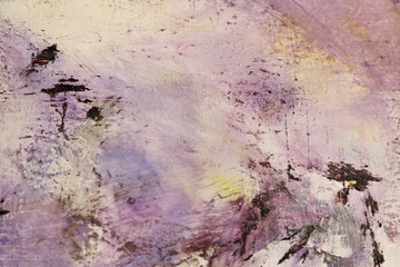 Purple black and white oil painting with flakes. Drops, lines, arrows, flowers close up. Horizontal and vertical photos. Background