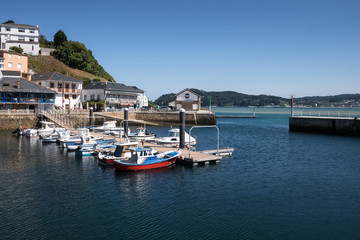 View of the harbor of O Porto do Barqueiro, Rias Altas, Galicia, Spain