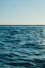 image of calm blue sea at sunset