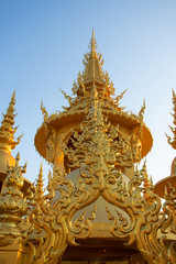 Fototapeta premium A beautiful view of white temple at Chiang Rai, Thailand.