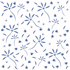 Design calendar 2021 year in trendy ornamental style. Stationery planner template. Vector illustration. Week starts on Monday. Set of 12 months. Made in blue and white colors