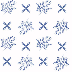 Design calendar 2021 year in trendy ornamental style. Stationery planner template. Vector illustration. Week starts on Monday. Set of 12 months. Made in blue and white colors