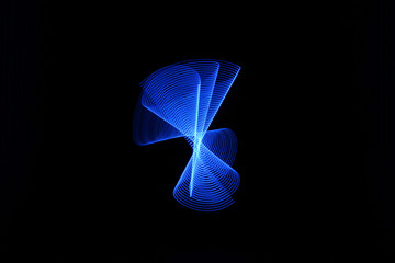 Light Painting blue hourglass swirl