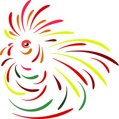 Vector illustration of a bird colourful