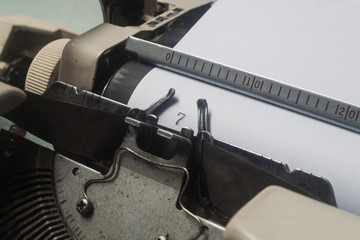 number 7 old typewriter writing