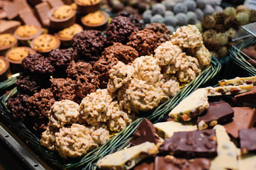 Candies assortment at the street market.